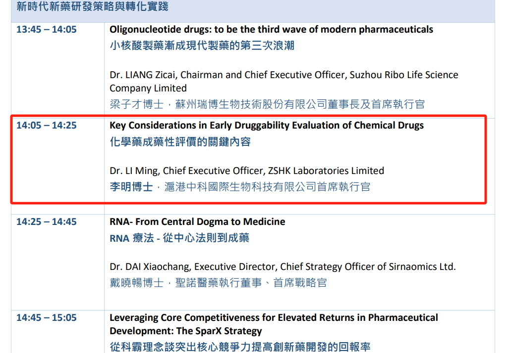 Dr. Li Ming has been invited to participate in the 5th International Summit on Innovative Drug Discovery at the School of Chinese Medicine of Hong Kong Baptist University